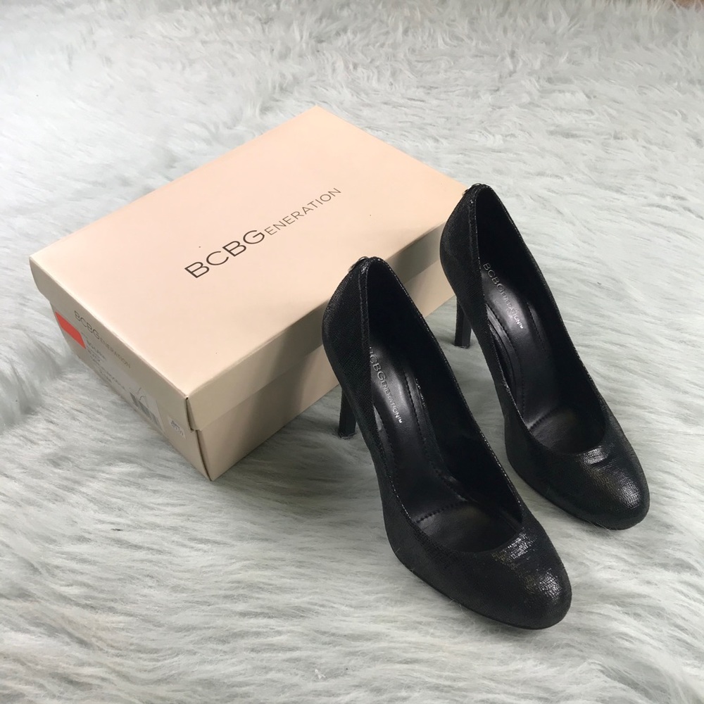 Women’s BCBG Black Leather High Heel Shoes